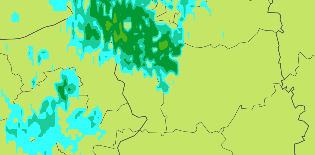 Regenradar HD für den Landkreis Groß Gerau